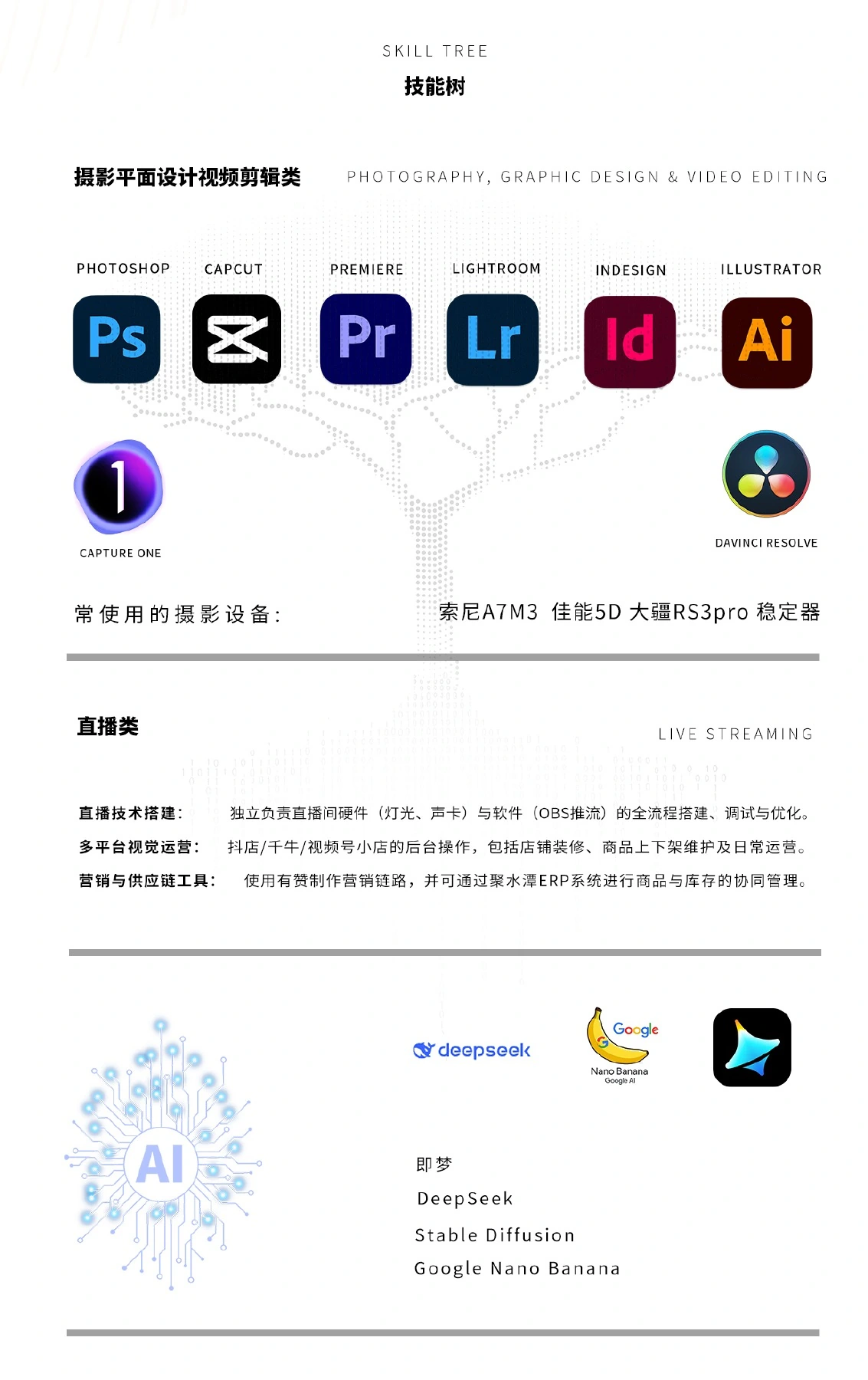 作品集第2页：视觉制作与直播落地的复合能力